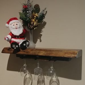 Wine glass holder and shelf